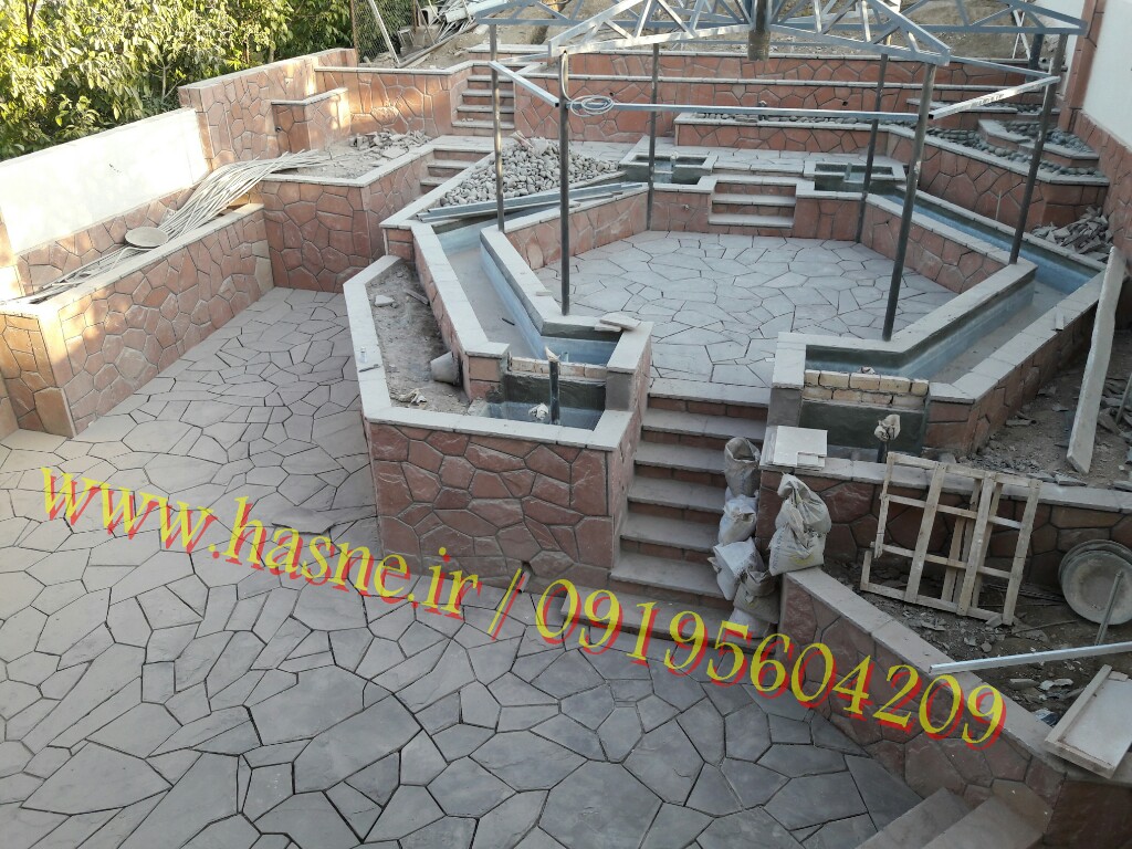 کف سنگ لاشه ورقه ای باغ پیمانکاری سنگ لاشه مالون حسنی